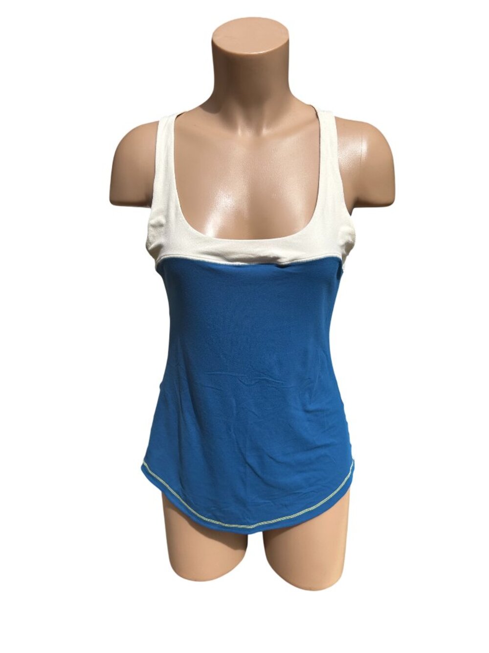 Lululemon Women's Size Small Blue Yellow Scoop Neck Pullover Athletic Tank Top